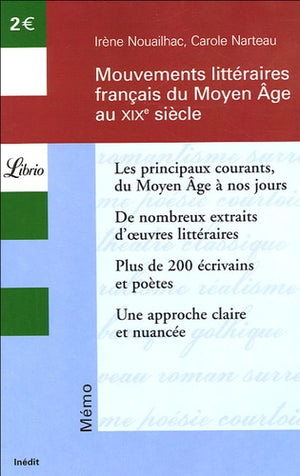 Mouvements littéraires français du Moyen Âge au XIXe siècle