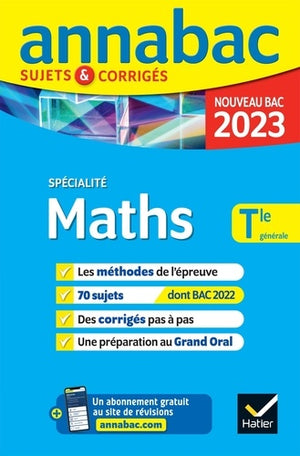 Annales du bac Annabac 2023 Maths Tle générale (spécialité)