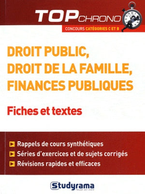 Droit public, droit de la famille, finances publiques