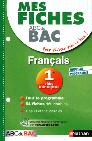 Mes fiches ABC du BAC Français 1re séries technologiques - Ancien programme