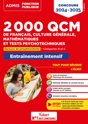 2000 QCM de français, culture générale, mathématiques et tests psychotechniques