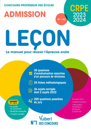 Leçon - CRPE 2023-2024 - Le manuel pour réussir l'épreuve orale