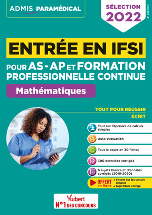 Entrée en IFSI Pour les AS-AP et formation professionnelle continue (FPC) - Mathématiques