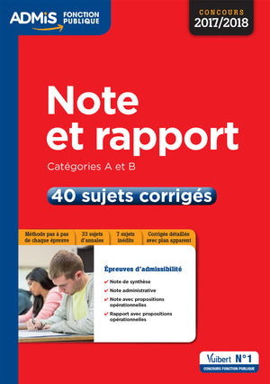 Note et rapport - Catégories A et B - 40 sujets corrigés