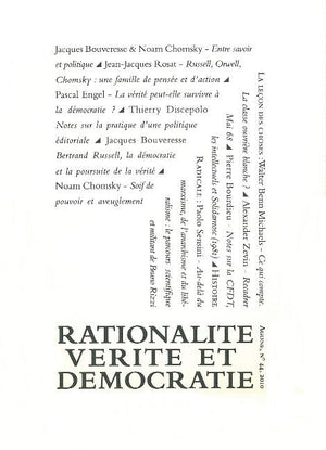 Agone 44: Rationalité, vérité & démocratie