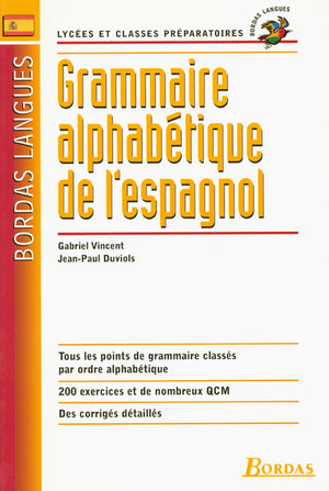 Grammaire alphabétique : Espagnol