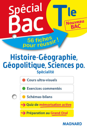 Spécial Bac Fiches Histoire-Géo Géopolitique Sciences Po Tle Bac 2021: Tout le programme en 55 fiches, cours utlra-visuel, schémas-bilans, exercices, quiz et Grand oral