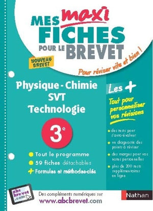 Mes maxi fiches physique chimie SVT techno 3e