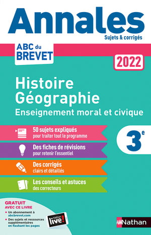 Annales ABC du Brevet 2022 - Histoire-Géographie-EMC 3e