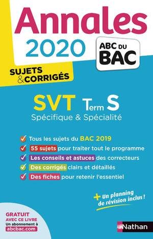 Annales ABC du Bac 2020 SVT Terminale S