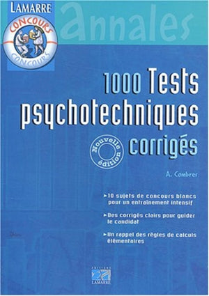 1000 tests psychotechniques corrigés