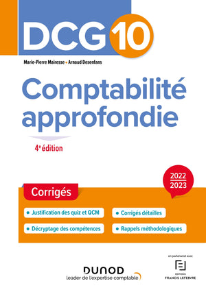 DCG 10 Comptabilité approfondie 2022/2023: Corrigés