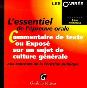 Le commentaire ou l'exposé aux concours de la fonction publique