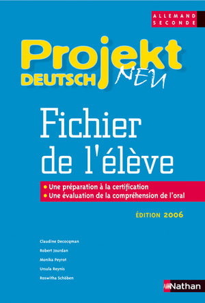 allemand 2e Projekt deutsch neu: Fichier de l'élève