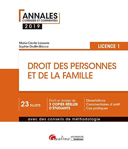 DROIT DES PERSONNES ET DE LA FAMILLE - L1 - 3EME EDITION