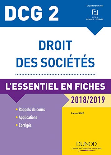 DCG 2 - Droit des sociétés - 2018/2019 - L'essentiel en fiches