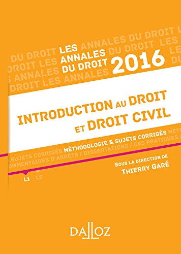 Introduction au droit et droit civil: Méthologie et sujets corrigés