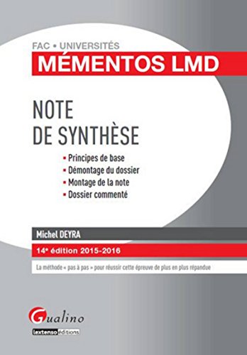 Mémentos LMD - La note de synthèse, 14ème Ed.