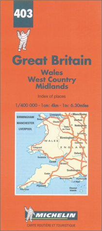 Carte routière : Pays de Galles - Angleterre Sud-Ouest et Midlands, N° 403