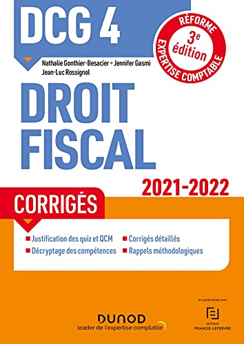DCG 4 Droit fiscal - Corrigés 2021/2022