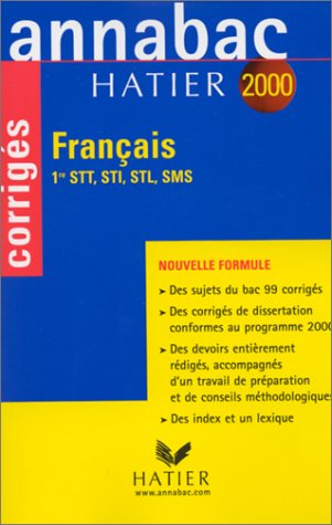 Annabac, corrigés 2000 - français STT