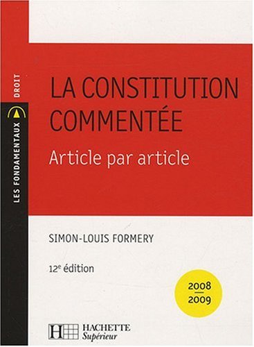 La constitution commentée article par article: 12e édition