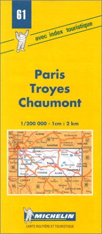 Carte routière : Paris - Troyes - Chaumont, 61, 1/200000