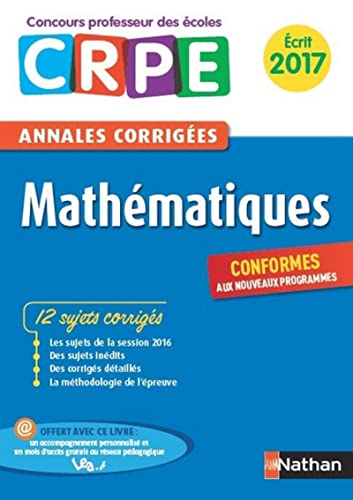Annales CRPE 2017 : Mathématiques