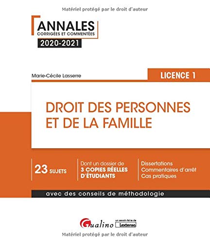 Droit des personnes et de la famille - L1 (2020-2021)