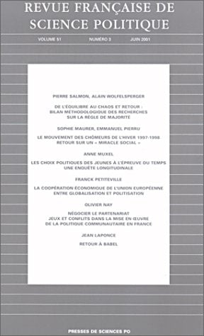 Revue française de science politique, volume 51 - Numéro 3