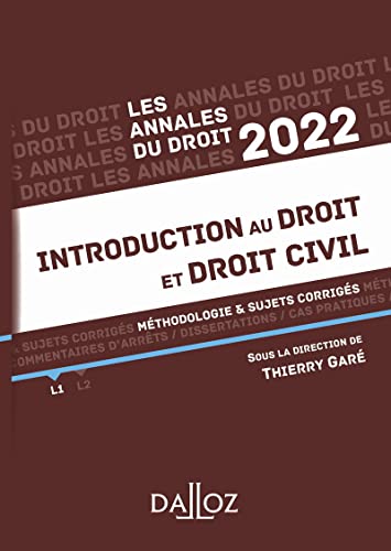 Annales Introduction au droit et droit civil 2022