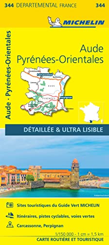 Carte Départemental Michelin Aude, Pyrénées-Orientales