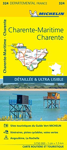 Carte Départemental Michelin Charente, Charente-Maritime
