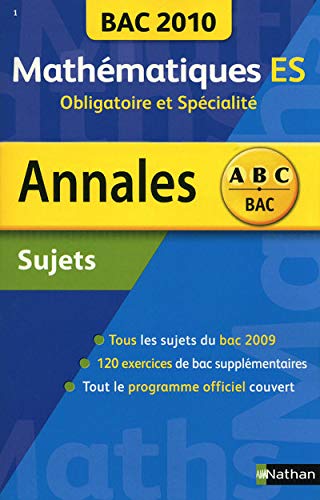 Annales Bac 2010, Mathématiques ES