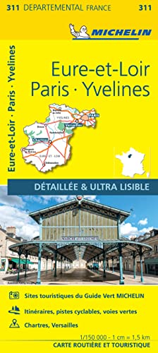 Carte Départemental Michelin Eure-et-Loir, Paris, Yvelines