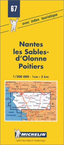 Carte routière : Nantes - Les Sables - Poitiers, N°67