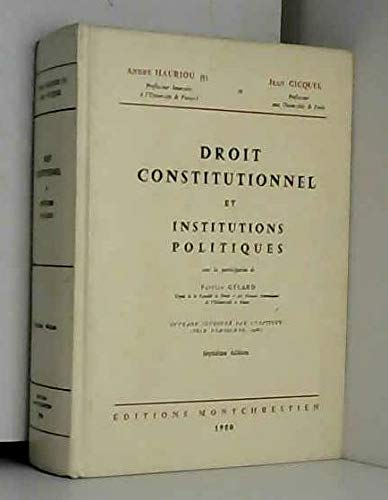 Droit constitutionnnel et institutions politiques