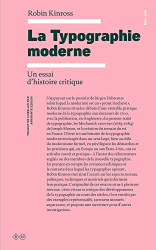 La Typographie moderne: Un essai d’histoire critique