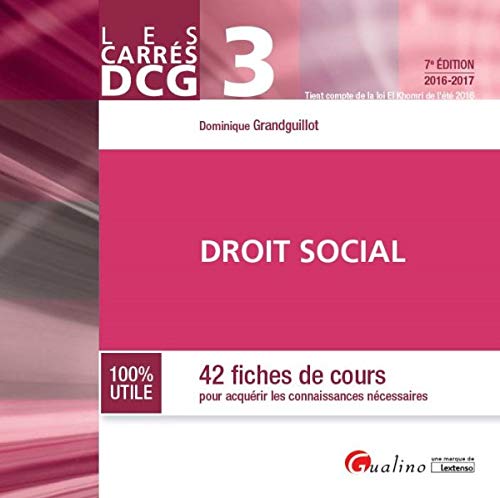 DCG 3 Droit social: 42 fiches de cours pour acquérir les connaissances nécessaires