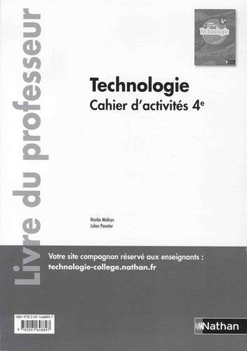 Technologie - Cahier d'activités 4ème - Professeur - 2017
