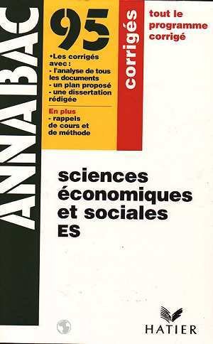 SCIENCES ECONOMIQUES. BAC. CORRIGES DE 1995