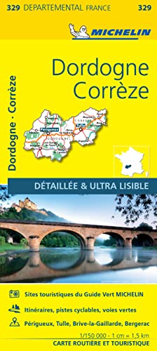 Carte Départemental Michelin Corrèze, Dordogne