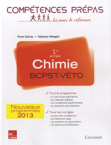 Chimie 1re année BCPST VETO: Nouveaux programmes 2013