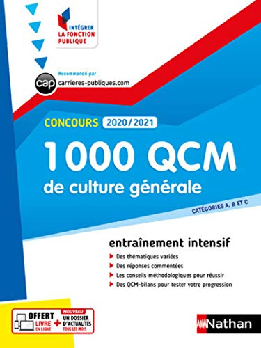 1 000 QCM Culture générale - Concours 2020-2021 - N° 28 - Catégories ABC - (IFP) - 2020