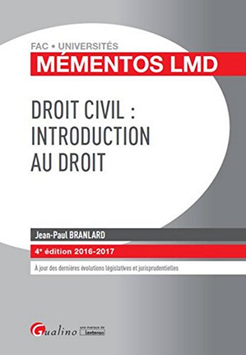 Mémentos LMD - Droit civil : Introduction au droit