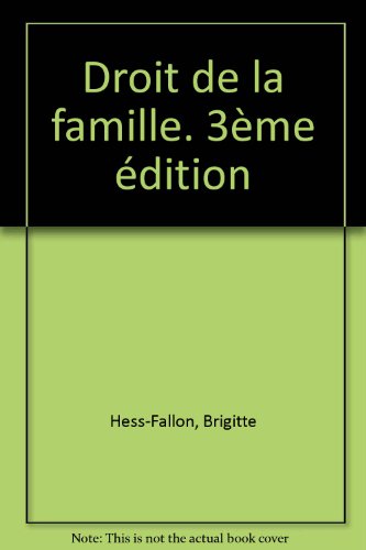 Droit de la famille, 3e édition