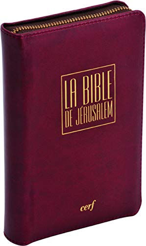 La Bible de Jérusalem - Voyage cuir bordeaux zippée