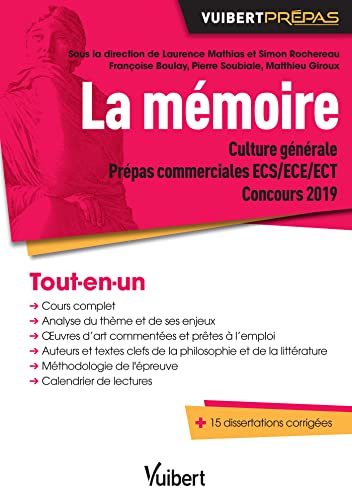 La mémoire. Thème de Culture générale – Prépas commerciales ECS/ECE/ECT: Concours 2019