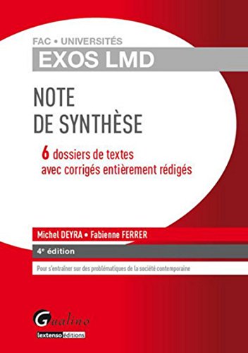 Exos LMD - Exercices corrigés de note de synthèse