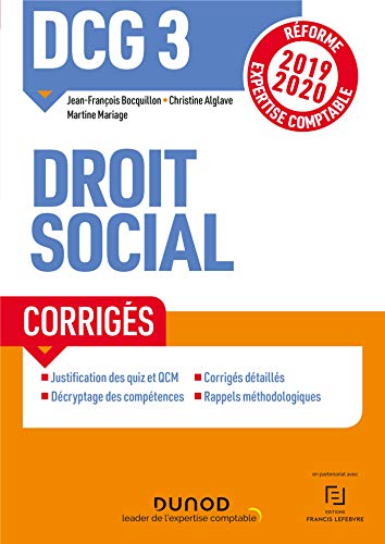 DCG 3 Droit social - Corrigés - Réforme 2019-2020: Réforme Expertise comptable 2019-2020
